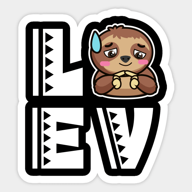 Cute love sloth t shirt funny sloth lover gifts for kids Sticker by franzaled